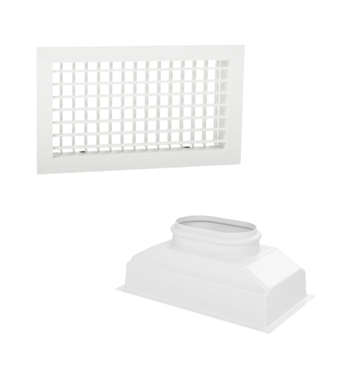 Grille double déflexion + plénum en ABS