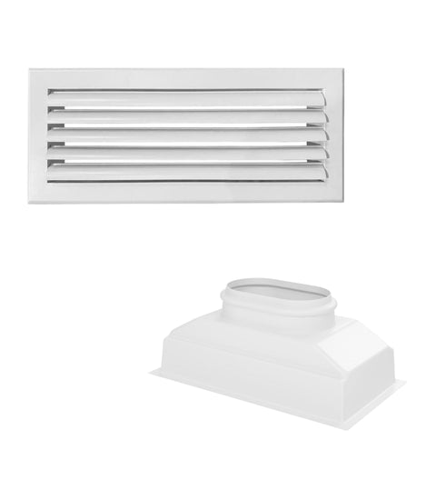Grille de soufflage lames courbes + plénum en abs