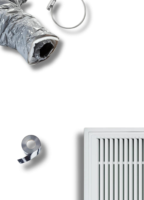 Images de l'accueil, il y a une gaine, un collier de serrage, un scotch isolant et une grille de reprise