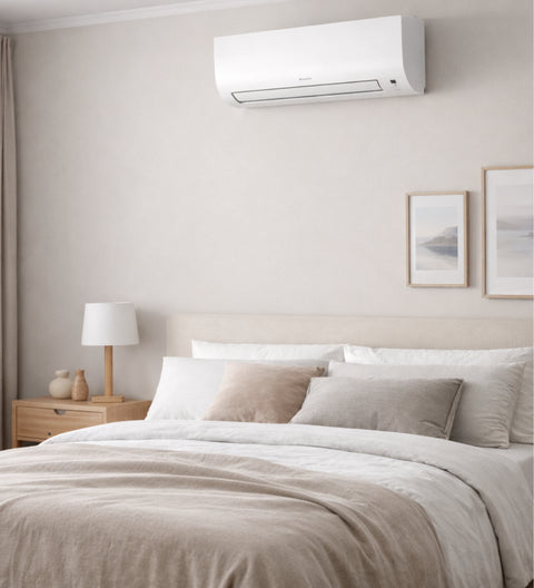 Photo d'un split Daikin Gamme Comfora dans une chambre